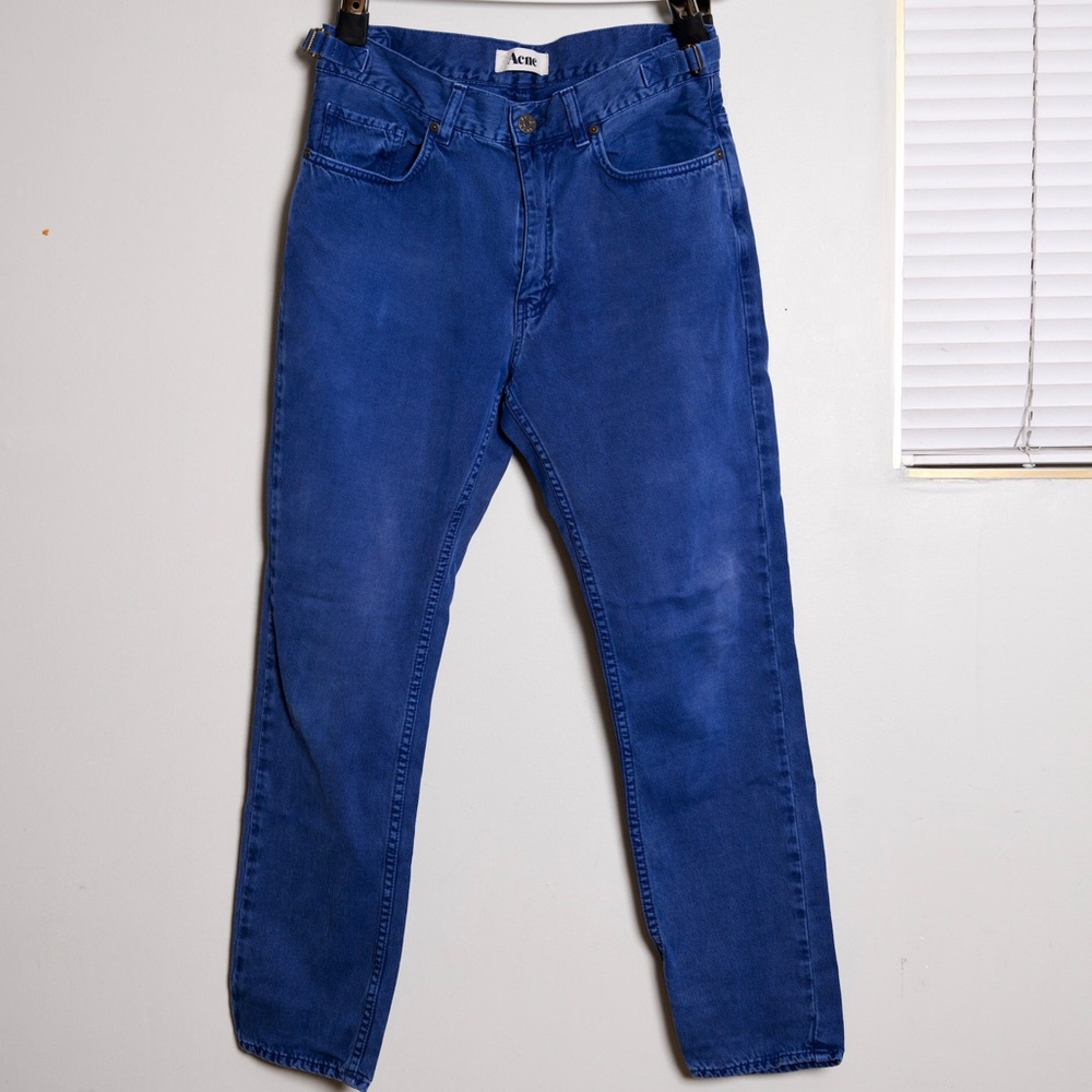 ACNE STUDIOS men’s blue denim adjustable jeans - Picture 4 of 6